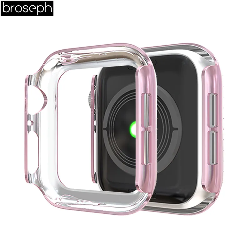 Защитный чехол для apple watch 4, 40 мм, 44 мм, Алмазное покрытие, бампер для часов, рамка для Iwatch, 4 ремешка, аксессуары