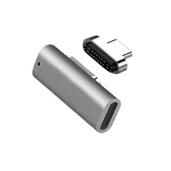 Adaptateur de Type C à 3 ventouses magnétiques, prise latérale d'ordinateur, coude 24 broches, pleine fonction PD, Charge Flash, Transmission 100W 