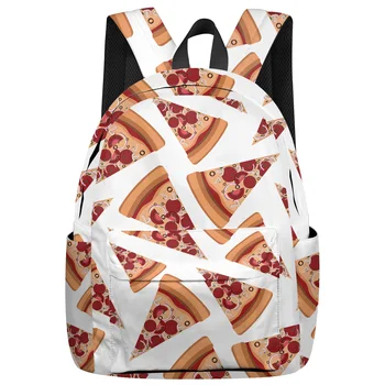 

Food Themed Pizza Pattern Backpack For Teenage Travel Bags School Bags Backpack Interior Key Chain Holder