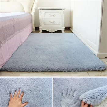 

1 Piece Shaggy Area Rug Dining Room Doormat Soft Carpet For Living Room Anti-slip Floor Mat Bedside Rug For Home Decor Foot Mat