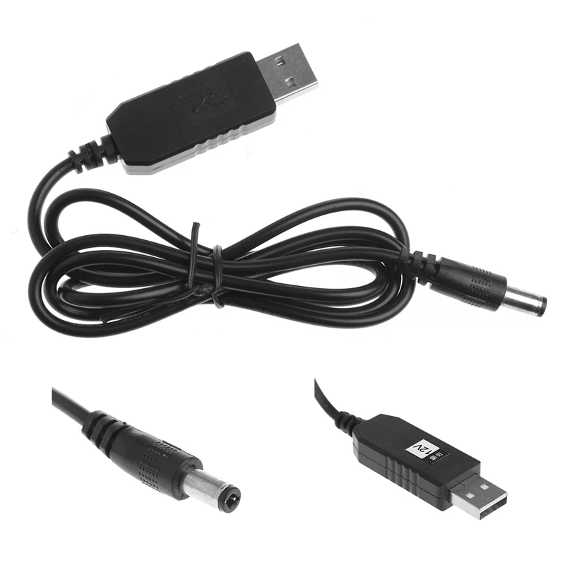 USB DC 5V к DC 12V 2,1x5,5mm Мужской повышающий преобразователь Кабель-адаптер для маршрутизатора