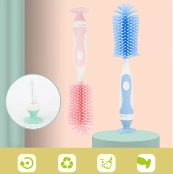 

Baby Bottle Brush 360 Degree Cleaner Baby Milk Feeding Bottle Nipple Drinking Cup Silicone Cleaning Scrubber Washing Brushes