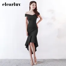 Vestidos De Gala Высокая Низкая Русалка платье для выпускного вечера DX344-3 сексуальное с коротким рукавом размера плюс вечерние элегантные платья с вырезом лодочкой для выпускного вечера