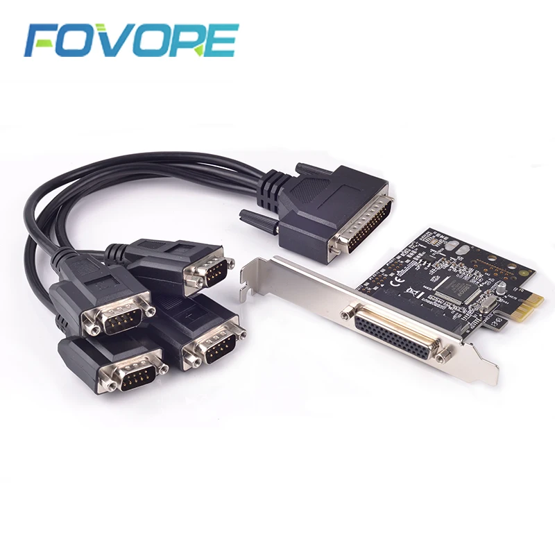 Последовательный адаптер DB9 RS232 PCI e с 4 портами последовательный к фотоадаптер PCIe