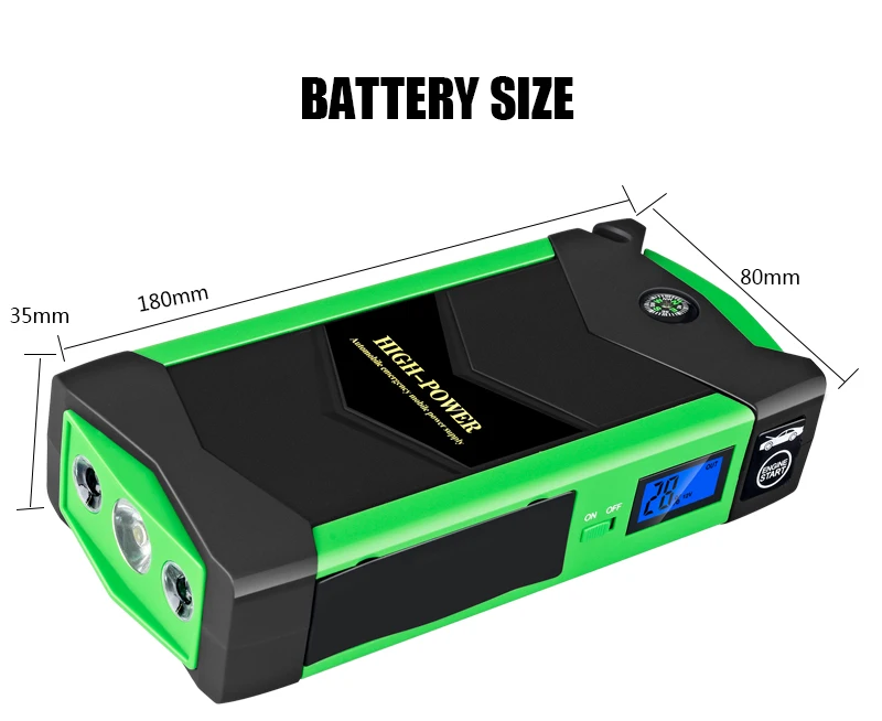 WINTUWAY 12V многофункциональный автомобильный стартер 1000A пиковый Банк мощности автомобильное зарядное устройство Автомобильный усилитель Банк мощности пусковой B-JX19-3