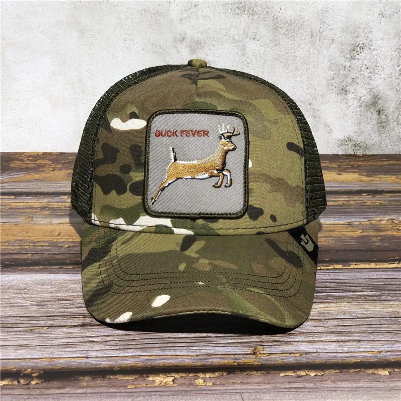 

Camouflage Stripes Running Sheep Exquisite Embroidered Baseball Cap Trucker Snapback Hat Adjustable Animal farm Baseball cap