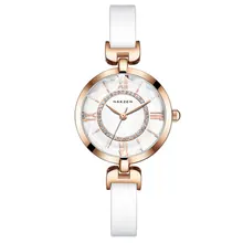 Reloj de cerámica de lujo blanco ultrafino para mujer, reloj de cuarzo de cristal a la moda, reloj de negocios, pulsera elegante, femenino