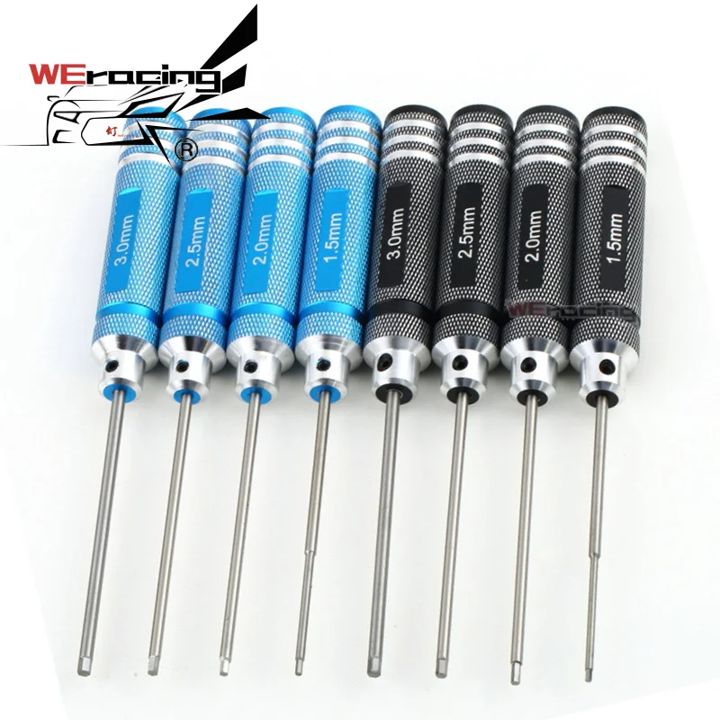 Шестигранные отвертки H1.5mm/2 0mm/2 5mm/3 0mm с ручкой инструмент для ключей RC