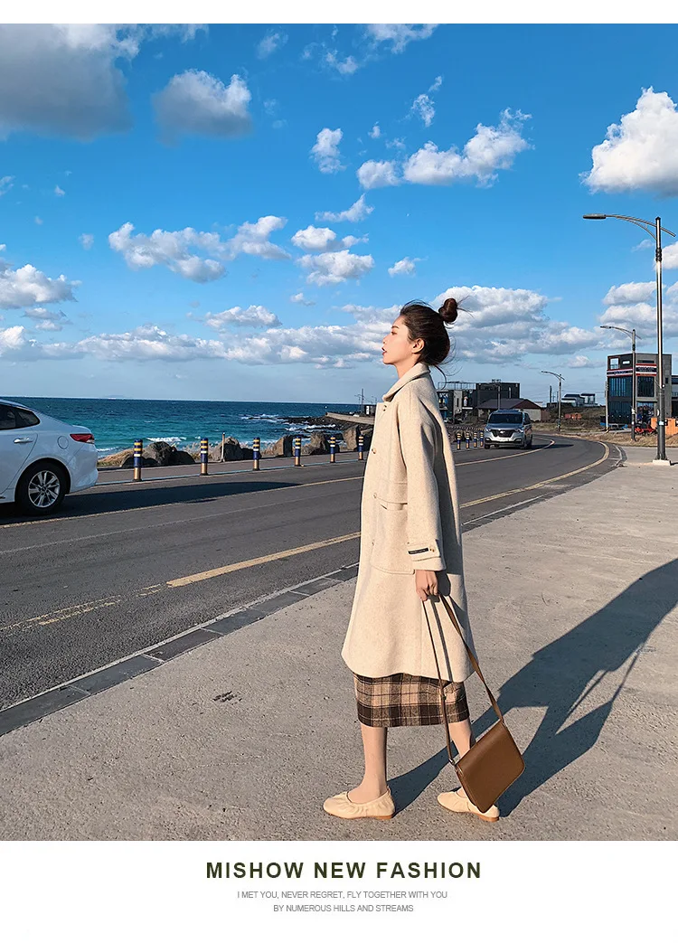 Шерстяная куртка с большим карманом для фотосессии, осень и зима, стиль, модное женское платье, Ретро стиль, стиль лени, двойной Br
