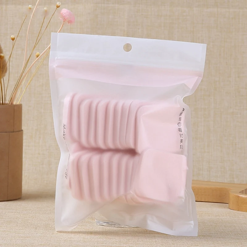 20 шт. Профессиональный пуф для макияжа влажный и сухой квадратный круглый спонж для основы Косметическая пуховка инструмент