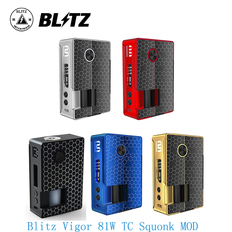 

Clearence!! Blitz Vigor 81W TC Squonk MOD Powered By 18650/20700 Battery Box Mod with 0.91 Inch OLED Screen vs fuchai mod