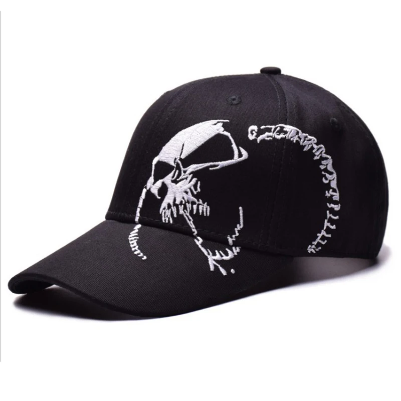 

2019 fashion 100% Cotton Outdoor Baseball Cap Skull Embroidery Snapback Unisex Cap Fashion Sports Hats For Men & Women Cap