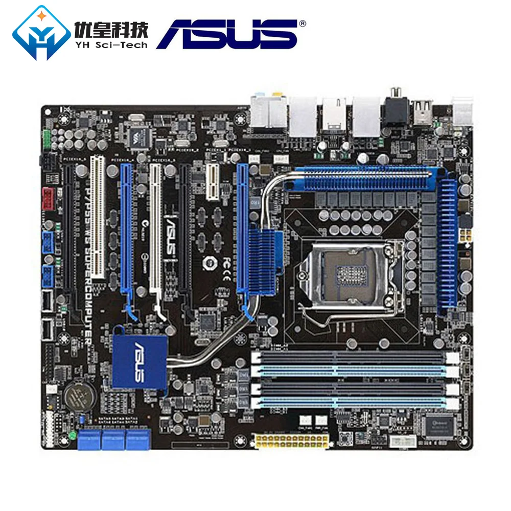 

Asus P7P55 WS Supercomputer Intel P55 Original Used Desktop Motherboard Socket LGA 1156 Core i7/Core i5/Corei3 DDR3 16G ATX