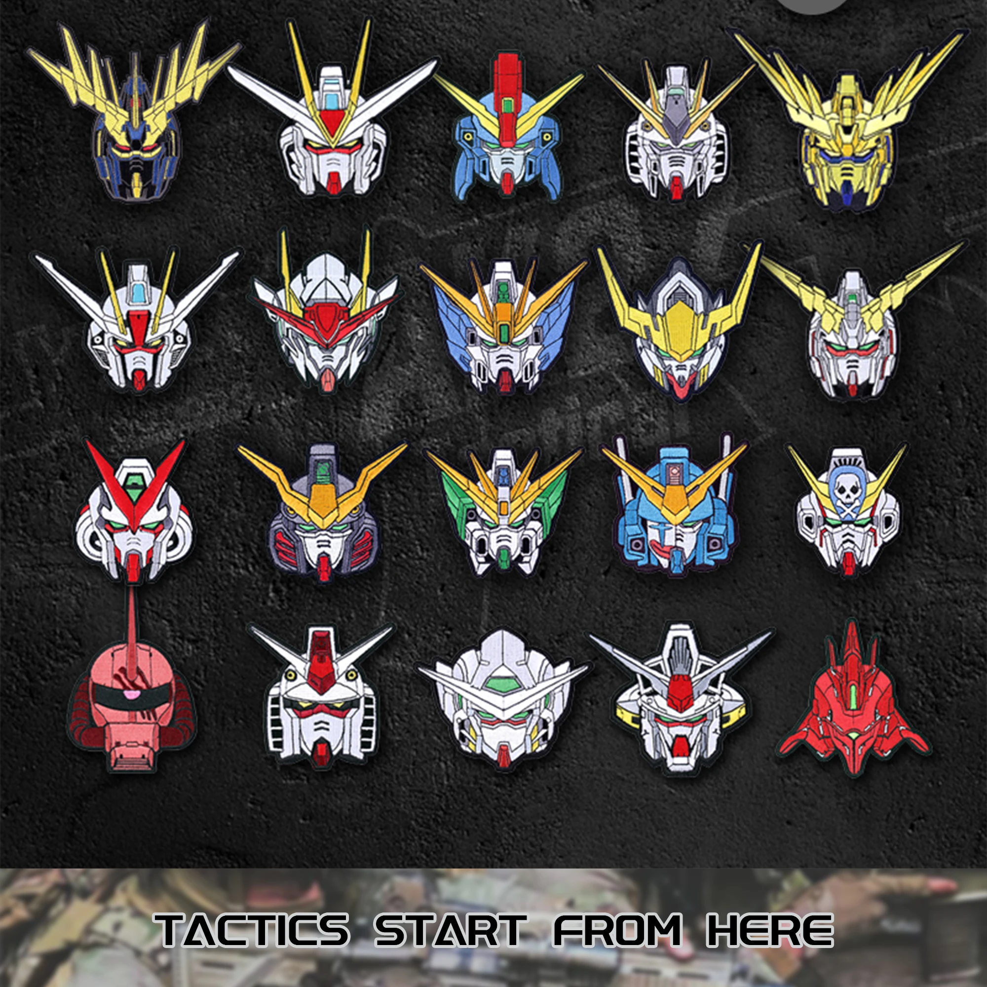 Original Personality Pew Tactical Mobile Suit Gundam Gundam Series Embroidery Magic Stickers