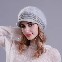 Зимняя женская меховая шапка в повседневном стиле, теплая шапка с искусственным кроличьим мехом, шапочки для женщин, теплая бархатная шапка, Прямая поставка