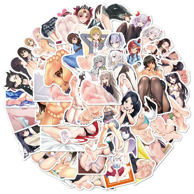 50PCS Sexy Girls Waifu Hentai Stickers Waterproof Anime Laptop Luggage Skateboard Guitar Beautiful Foot Sticker Kids Girl Toys |