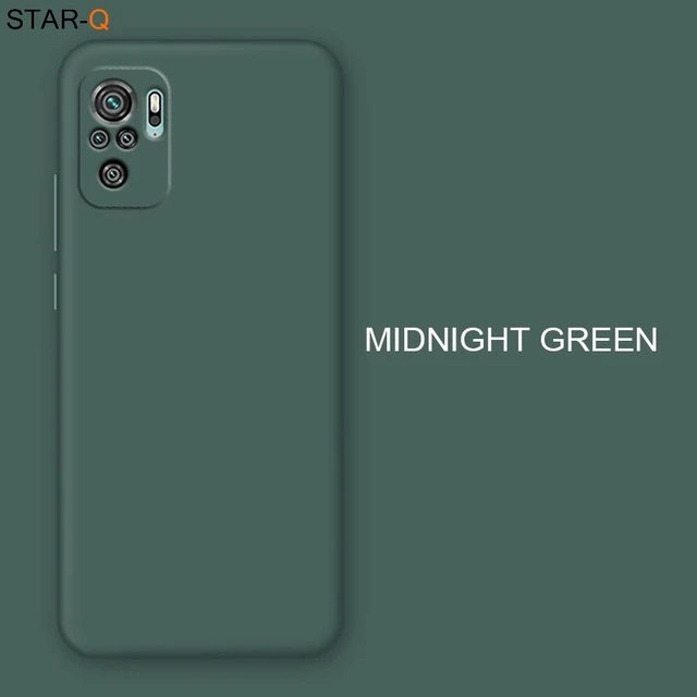 New Liquid Silicone Phone Case For Xiaomi Redmi Note 10 pro max 10s Original Camera Protective Soft Back Covers On Redmi Note10 JK Midnight green