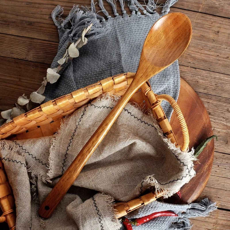 Cucchiaio di legno a manico lungo del cucchiaio di legno gigante a 16.5 pollici per cucinare e mescolare l'utensile della cucina