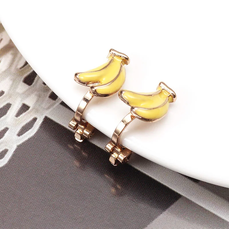 Kids Clip On Earrings No Pierced Ear Children Girls Kawaii Cute Banana Hole Rings Little Boy Jewelry | Украшения и аксессуары