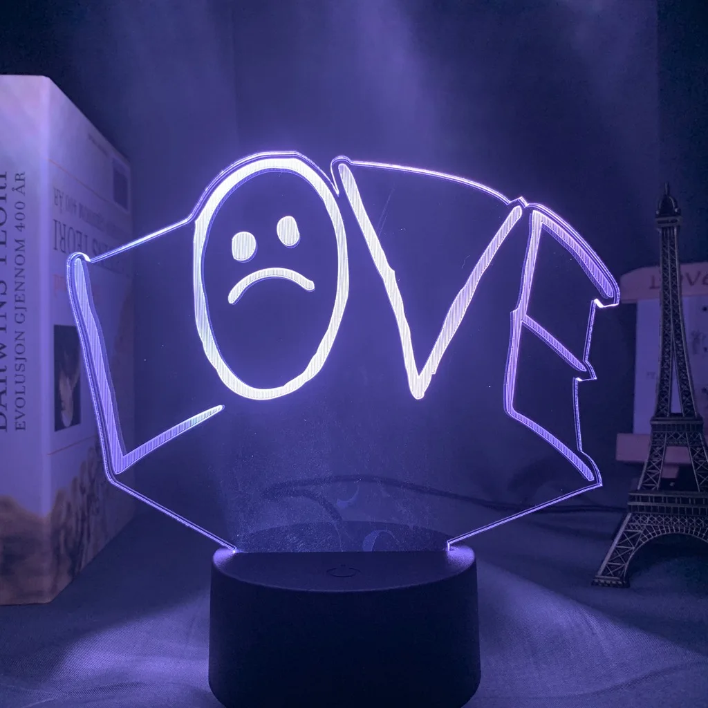 American Rapper Lil Peep Led Night Light for Home Decoration Colorful Nightlight Gift for Fans Dropshipping 3d Lamp Celebrity