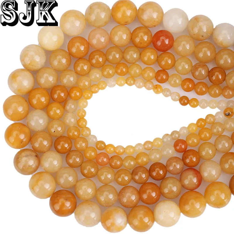 

Natural Stone Beads Yellow Aventurine Jades Round Loose Beads 4 6 8 10 12MM For Necklace Bracelet Jewelry Making