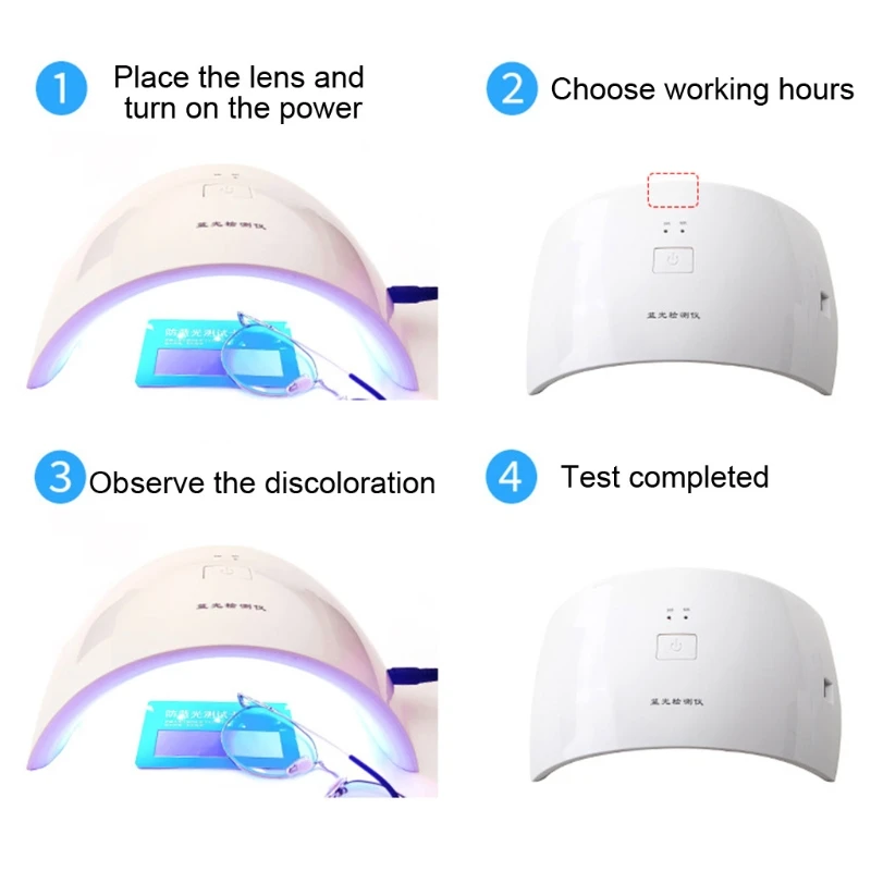 Lens Tester Color Changing UV Photochromic Anti Blue-ray Glasses Measurer 15 LED Lights Testing Tool