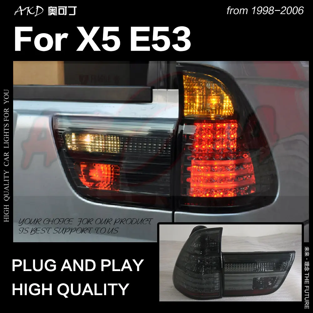 Bmw 00 06 X5 E53 Red Clear Led Rear Tail Light Set Signal Brake Lamp