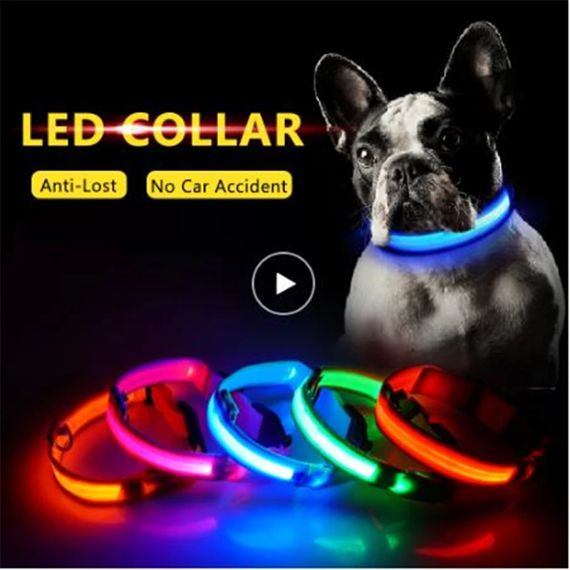 

Heropie 1Pc USB Charging Led Dog Collar Anti-Lost Avoid Car Accident Collar For Dogs Puppies Dog Collars Leads LED Pet Supplies