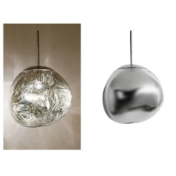 

New PVC Lava Lamp Melt Glass Pendant Light Hanging Lamps Living Room Bedroom Restaurant 15CM (Silver)