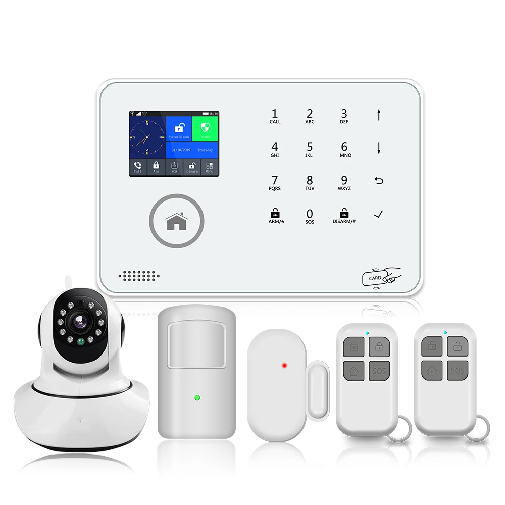 Авто-dailing GSM сигнализация Android IOS APP дистанционное управление wifi GSM сигнализация - Цвет: with IP Camera