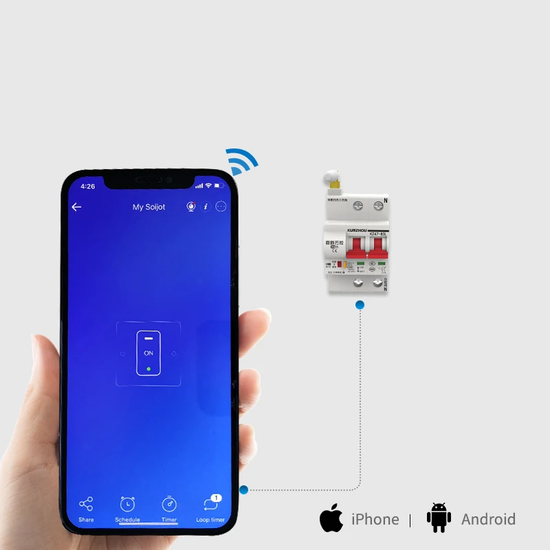 1-4P WiFi умный автомат-выключатель воздушный выключатель автоматический переключатель перегрузки короткая защитная оболочка бытовой выключатель питания