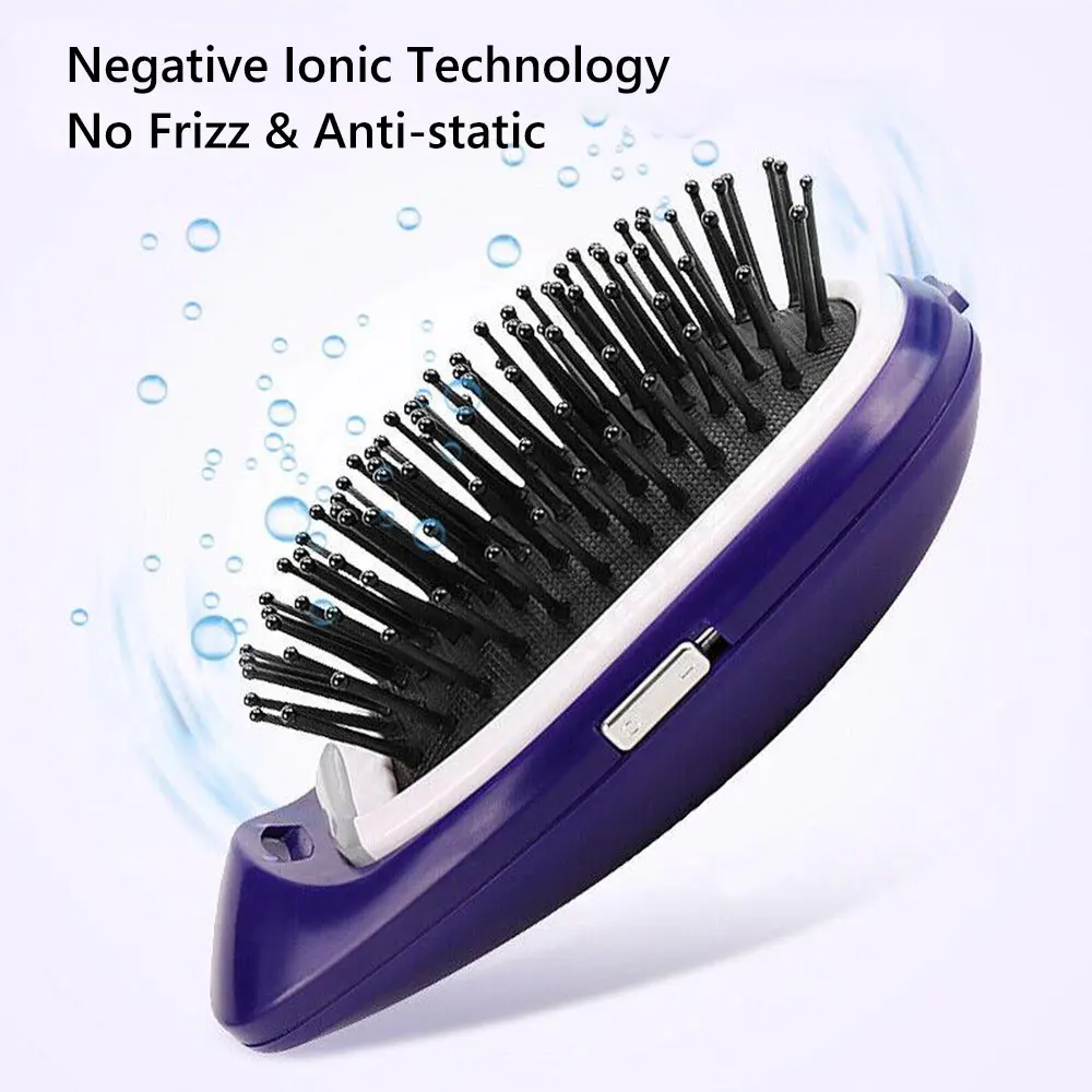 Портативная ионная электрическая расческа, двойные отрицательные ионы, щетка для волос, для моделирования волос, для укладки головы, массажная расческа, завивка, щетка для волос