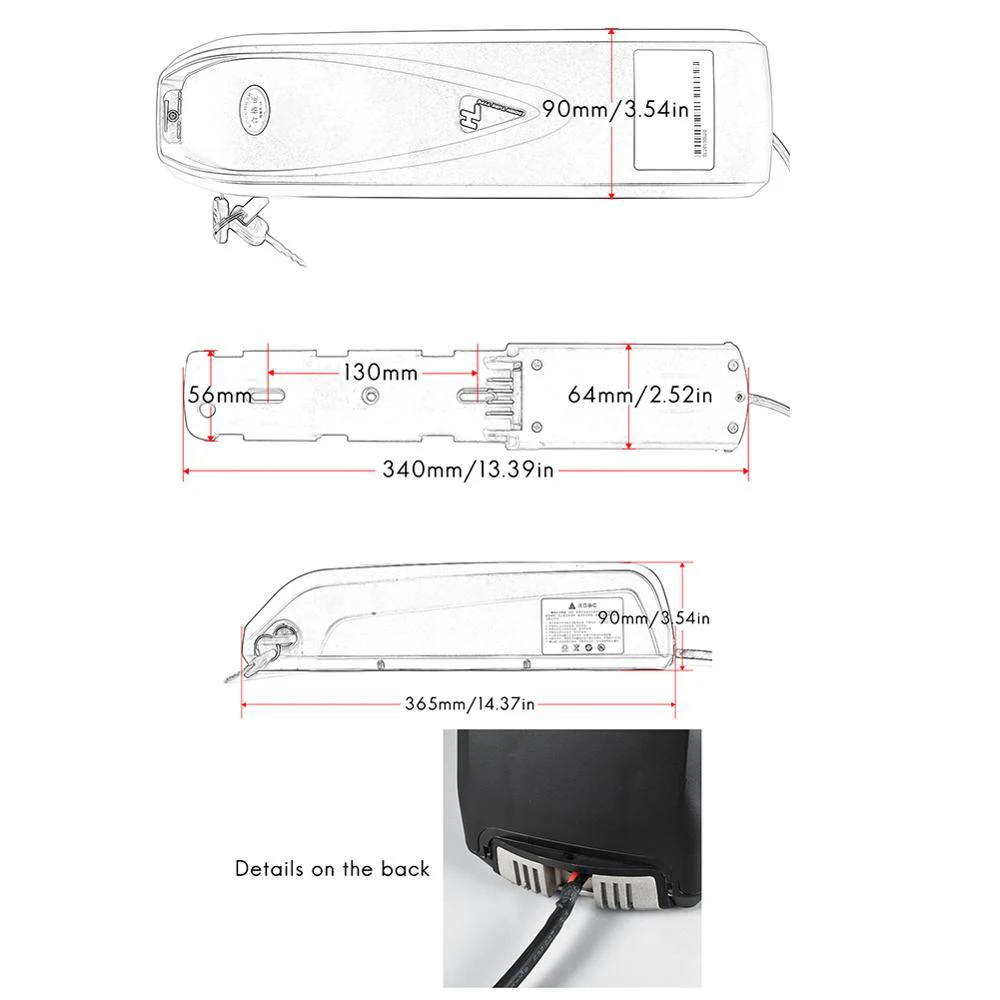 Top Ebike Battery Case 48v Battery 12.5ah 13ah 16ah Scooter Battery 36v 13ah 15ah Hailong  LG 18650 Electric Bike Battery + Charger 5