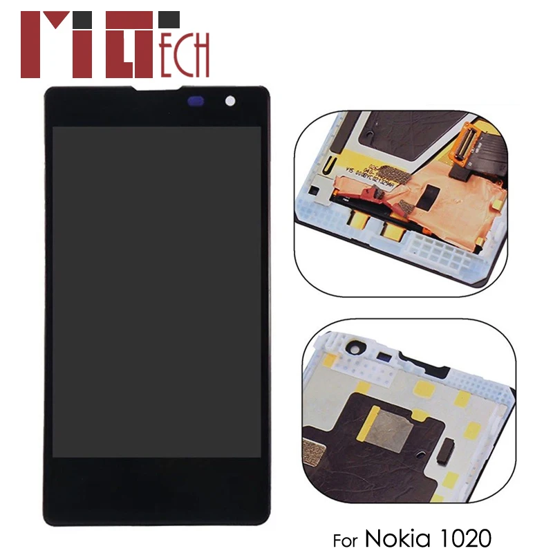 

LCD Display For Nokia Lumia 1020 Touch Screen Digitizer Sensor Glass Assembly Replacement Black No/with Frame 100% Tested