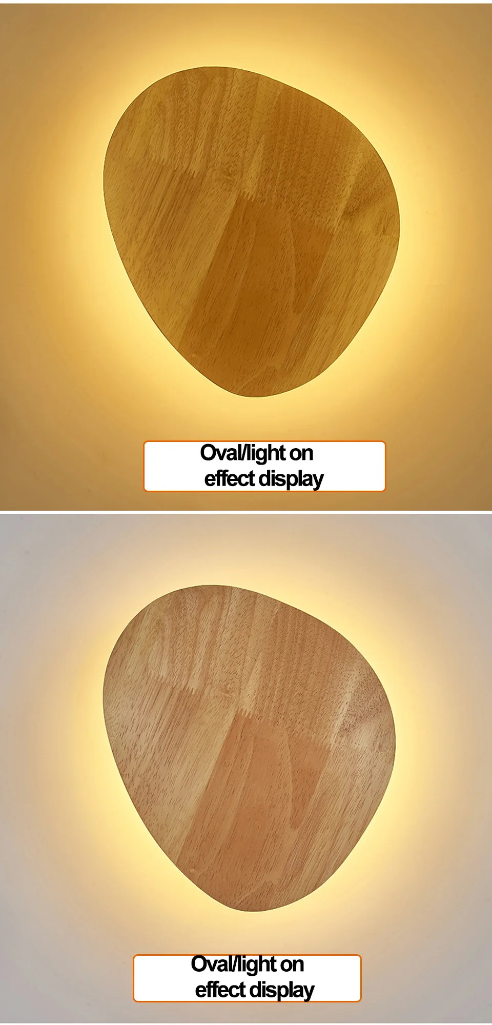 bathroom wall lights Wooden LED wall lamp wooden craft round oval decorative lamp indoor lighting wall-mounted warm light simple decoration led wall lights indoor