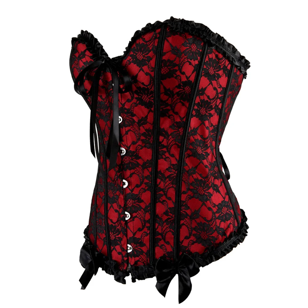 Sexy Women Bustier Lace Up Corset Top Corset Boned Waist Trainer Lingerie Overbust Corsets Body Shaper Plus Size