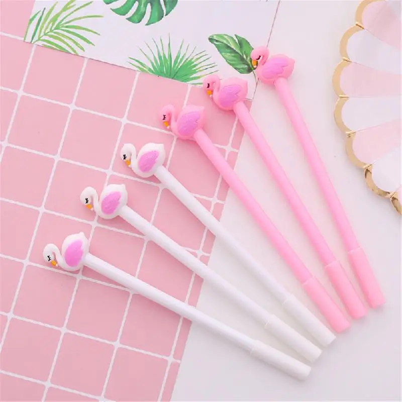 Корейская маленькая необычная ручка в форме фламинго 0 5 мм для письма