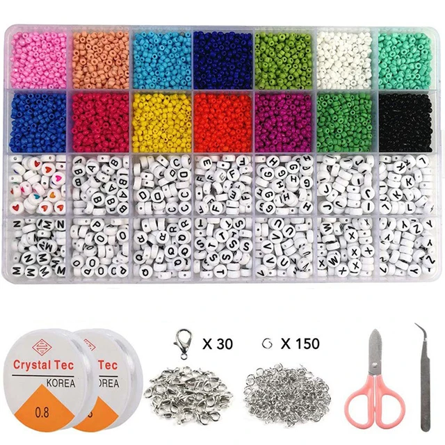Square Acrylic English Letter Beads Tools Set For DIY Bracelet Jewel Making  Accessories Round Plastic Puzzle Alphabet Bead Box 2