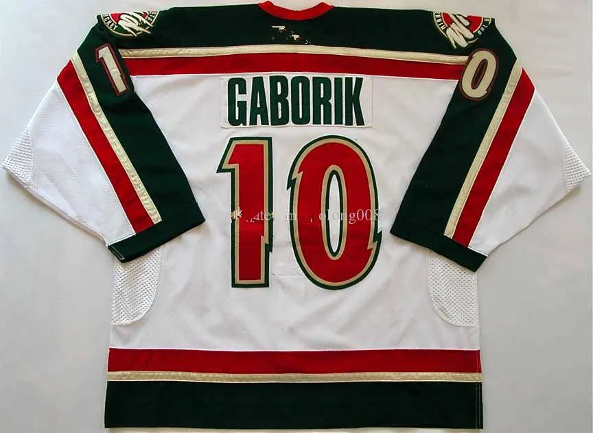 2003-04 Marian Gaborik Minnesota # Wild Game Worn Hockey Jersey Embroidery Stitched Customize any number and name Hockey shirt
