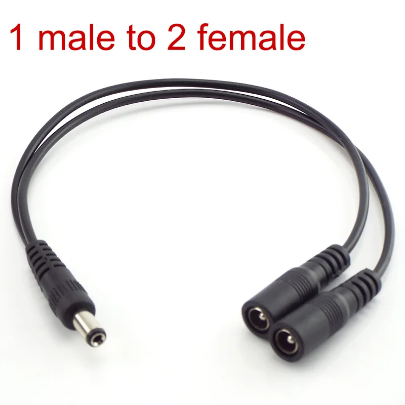 DC Power Splitter Cable Connector 5.5mm x 2.1mm 1 Female To 2 Male and 1 Male To 2 Female Plug Jack Power Cord For CCTV Camera