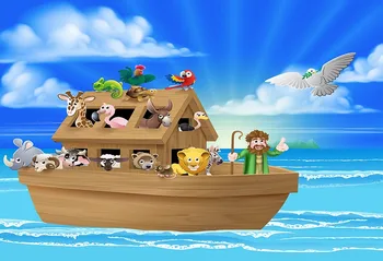 

Noah's Ark cartoon photo backgrounds vinyl kids portrait photography backdrops for child photo studio props photophone lv-580