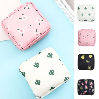 

Small Square Cosmetic Zipper Bag Women Flower Printed Travel Mini Make Up Coin Card Lipstick Storage Pouch Purse Bag