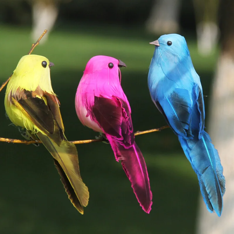 

12 Pcs DIY Crafts Artificial Feather Birds Home Garden Decor Wedding Ornament DIY Party Crafts Ornament Home Decor Gift