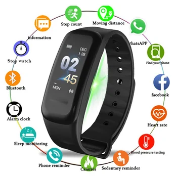 

Passometer Bluetooth 4.0 Heart rate monitoring Wristbands Built-in FPC antenna Color screen Blood Pressure heart rate bracelet
