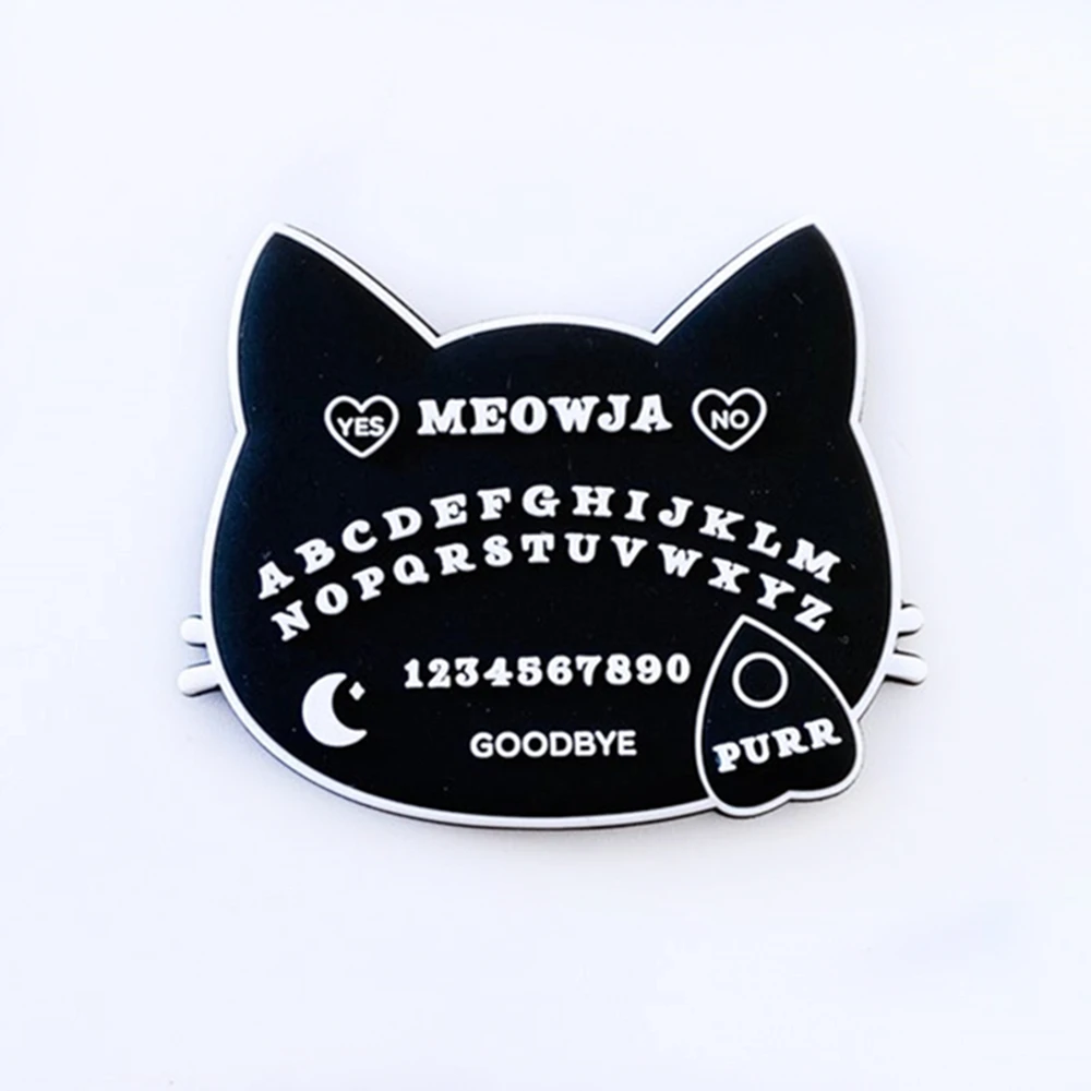 Kawaii Кот гадания доска жесткая эмалированная булавка модная черная котенок Брошь