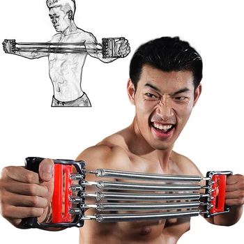 

Portable Chest Expander 5 Spring Stainless Resistance Bands Sport Puller Exercise Fitness Strength Exercise Resistance Elastic
