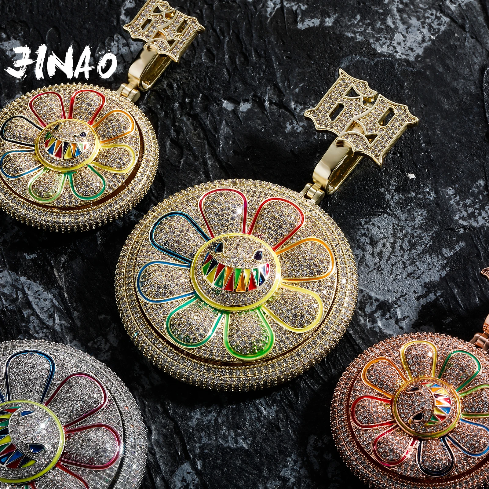 JINAO 2021 NEW Two Sizes Evil Smile Flower Spin Pendant High