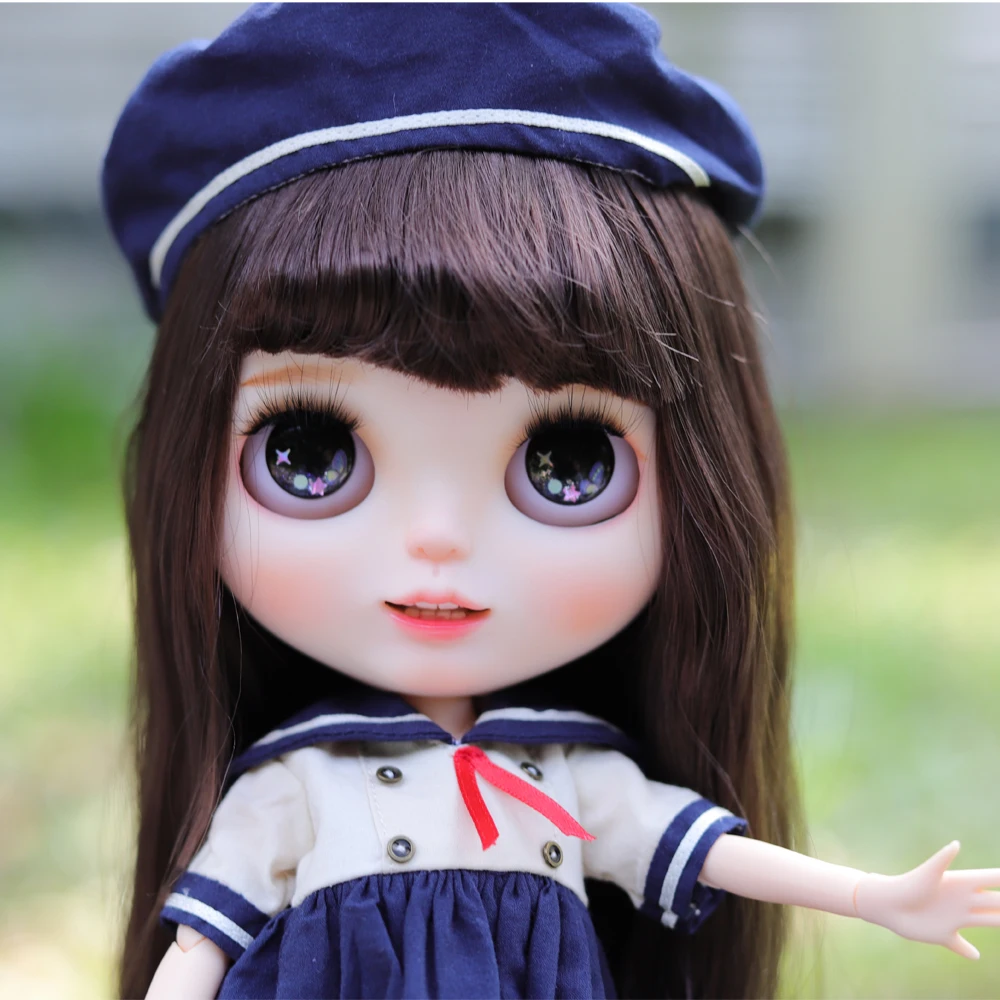 Blyth Doll NBL 1/6 BJD Customized Frosted Face big eyes Fashion girl makeup Ball Jointed Tender little cute 2 | Игрушки и хобби