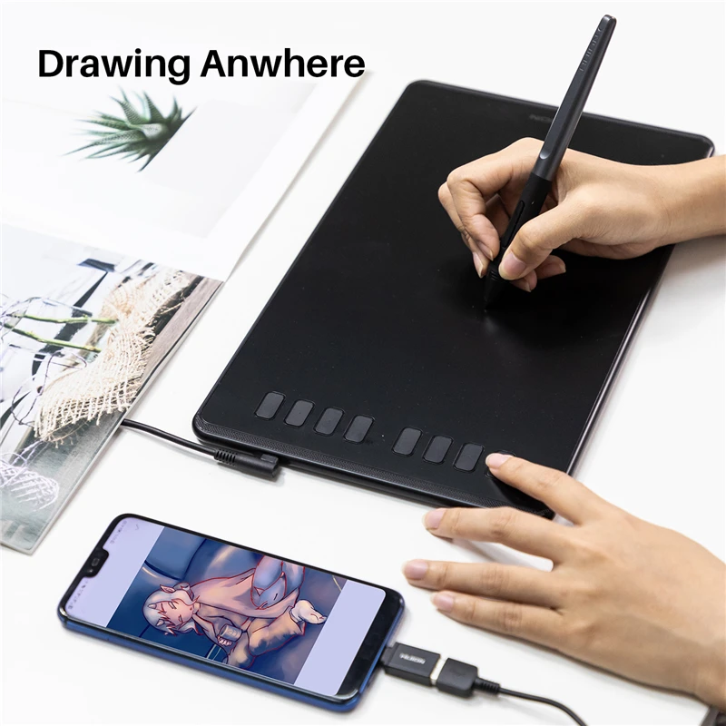 HUION H950P цифровой планшет ручка для рисования планшет графический планшет с OTG без батареи Стилус для Android/PC