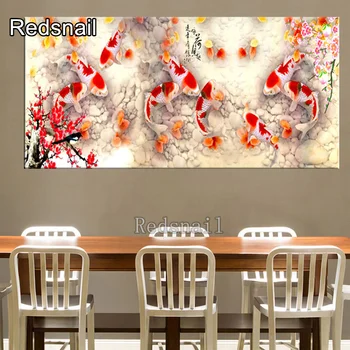 

Koi Fish photo diamond painting full square 5d diy Diamond embroidery round drills diamond large painting rhinestones art TT2520